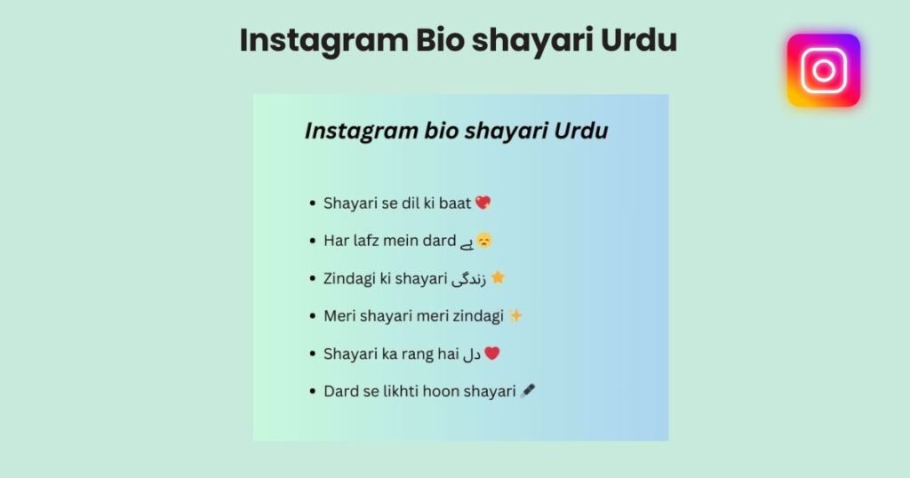 Instagram bio shayari Urdu